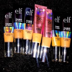 Elf camo cc cream & it cosmetics cc + illumination bundle of 7 used see pics